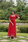 KA 1111 2 Faux Blooming Embroidery Wedding Gown Wholesale Shop In Surat
